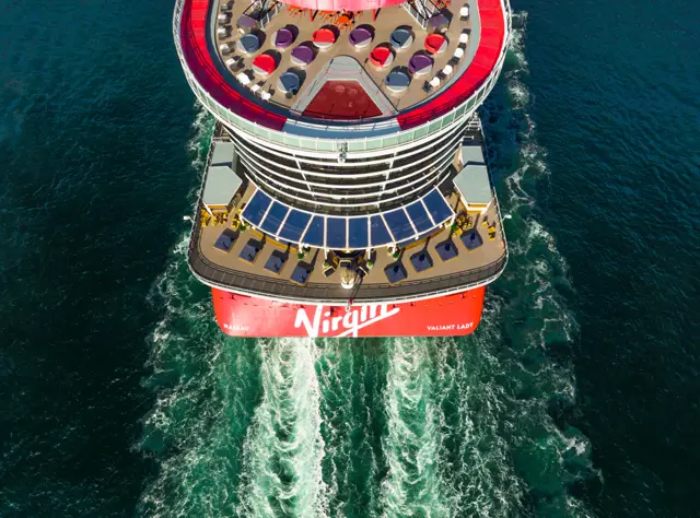 Virgin Voyages ship at sea